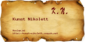 Kunst Nikolett névjegykártya